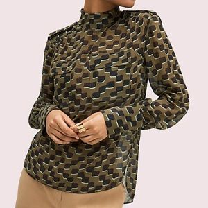 Kate spade patterned blouse NWOT